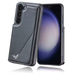 【在庫処分】スマホバックカバー ドコモsc51d 財布型 横置きスタンド機能 持ちやすい、滑り止め、すり傷防止マグネット 美しい、軽・薄 サムスンscg19 ブラック) （ 背面型ケース ランヤード付 SAMSUNG ギャラクシーs23 対応 SCG19 au