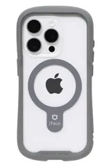 iFace Reflection Magnetic iPhone 15 Pro ケース MagSafe 対応 クリア 強化ガラス (グレー)【アイフェイス アイフォン15pro 用 iphone15プロ 用 カバー  [グレー・iPhone 15 Pro専用]