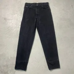 90年代 USA製 Levi's リーバイス 550 オレンジタブ 後染め ブラックデニムパンツ メンズW34 