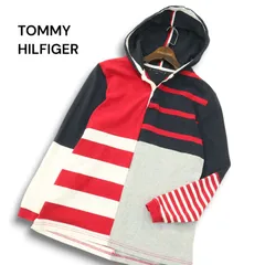 TOMMY HILFIGER トミーヒルフィガー 通年 ボーダー カラーブロック★ プルオーバー パーカー フーディー Sz.M メンズ