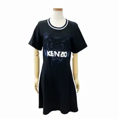 ケンゾー KENZO スウェット ワンピース 虎柄 タイガー柄 半袖 ロング 黒 ブラック 青 0506のサムネイル