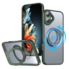 KWATUNG ケース iphone16用ケース magsafe対応 ワイヤレス充電 アイホン16用ケース 耐衝撃 iphone 16 用 ケース 360°回転スタンド 縦横両対応 スマホケース iphone 16 用 マグセーフ リング マグネット搭載 