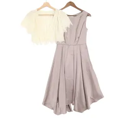 AIMER エメ 通年★ セットアップ 2ピース風 レース ボレロ サテン フレア ワンピース Sz.9号 レディース