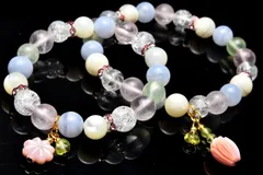 花の守 Come into flower チャーム付き 親子ペア 当店オリジナルブレス 天然石 パワーストーン パワーストーン 天然石 _A730