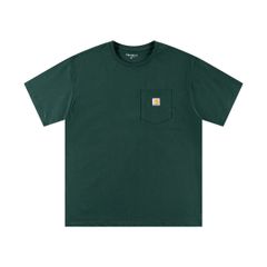 カーハート Carhartt 刺繍ロゴ 胸ポケット Tシャツ ブラック ホワイト ネイビー ゆったり コットン 並行輸入品 S M L XL