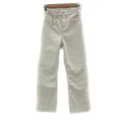 ザラ ZARA デニムパンツ ジーンズ ストレート アンクル丈 カットオフ 32 S アイボリー /YS32