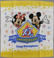【中古】雑貨 ミッキーマウス＆ミニーマウス(15thアニバーサリー) ウォッシュタオル 「ディズニー」 東京ディズニーランド限定