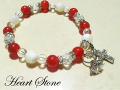 希望へ向かう勇気★カーネリアン×マザーオブパール パワーストーンブレスレット