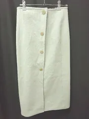 ◇ ⊇ ◎ MERCURYDUO チェック リバーシブル 膝下丈 タイト スカート サイズM ホワイト ブラック系 レディース E  【1411070018090】