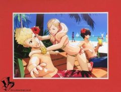 [중고] 잡화 주인공 & 사카모토 류지 & 타카 마키 안 (비치) 2L 캐릭터 파인 매트 [페르소나 5 더 로얄 아트 갤러리 in 시부야 모디]