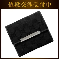 グッチ 二つ折り 財布 ブラック GGキャンバス 112664 未使用 美品