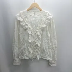 ◇ ⊇ Ungrid アングリッド コットンフリル 長袖 ブラウス サイズF ホワイト レディース E  【1502200004165】