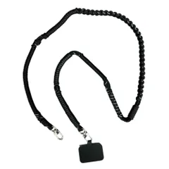 ☆ ブラック ☆ 編み込みパラコード ショルダーストラップ ショルダーストラップ 携帯 スマホショルダー 携帯ショルダー 携帯ストラップ ショルダー 首掛け 編み込みパラコード 太め バッグショルダー 携帯電話 バッグ オシャレ シンプル ネックストラップ