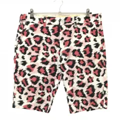 ★SALE価格★ラウドマウス ハーフパンツ 白×ピンク 総柄 ピンクレオパード メンズ LL ゴルフウェア LOUDMOUTH