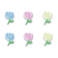 新品 CHENLONB 刺繍 ワッペン アップリケ アイロン ミニワッペン かわいい おしゃれ 男の子 女の子 入園 DIY服 補修パッチ 装飾 ワッペン (花 6枚セット)