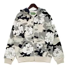 デニムティアーズ 24AW CAMO COTTON WREATH カモフラ 迷彩 ジップ パーカー スウェット フーディー 美品 DENIM TEARS トップス DM15193■