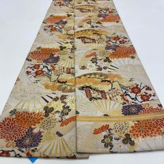 丸帯 アンティーク ヴィンテージ 全通 金帯 428cm 花嫁衣装 貸衣装 中古 リサイクル 結婚式 婚礼 着付け 舞台 きもの 着物 4152