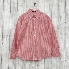 【 SHIPS KIDS 】シップスキッズ ボタンダウンストライプシャツ レッド 140cm 子供服