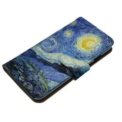 フィンセント・ファン・ゴッホ Galaxy A25 5G SCG33 ケース 手帳型 スマホケース [デザイン:3.星月夜/マグネットハンドあり]