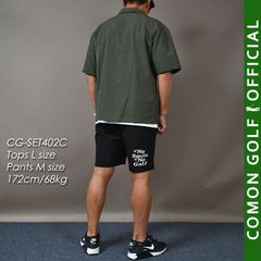新品【COMONGOLF/コモンゴルフ】ビッグシルエット半袖ハーフZIPシャツ&ショートパンツゴルフセットアップ(CG-SET402C)ゴルフウェア 春夏 メンズパンツ ゴルフパンツ ズボン ハーフパンツ DRY機能 ストレッチ M L XL XXL XXXL