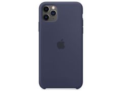 【中古】【箱破損】【未開封・未使用】 Apple iPhone 11 Pro Max シリコーンケース MWYW2FE/A [ミッドナイトブルー]  (30日間保証）
