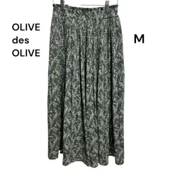 OLIVE des OLIVE オリーブデオリーブ レディース 花柄 プリーツ フレアスカート M