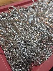 シルバーカラーチェーン　大量　1.3kg 数百本　アクセサリー　パーツ