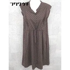 ◇ fredy emue フレディエミュ ドット 水玉 ノースリーブ 膝丈 ワンピース サイズ36 ブラウン レディース 【中古】 【1002801812737】のサムネイル