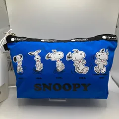 5248　美品　LeSportsac　レスポートサック　ポーチ　小物入れ　 コスメケース　MEDIUM SLOAN COSMETIC　スヌーピー　 SNOOPY　PEANUTS　コラボ　ブルー系　青系　ナイロン　 タグ付き　レディース