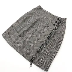 INES DE LA FRESSANGE UNIQLO 大人デザイン◎ ウール チェック 巻きスカート 64-91 オフィス モード カジュアル イネス ユニクロ■Ja5816