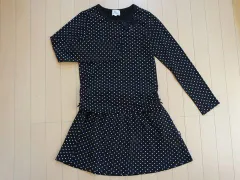 組曲 kumikyoku アウトレット 子供服 女の子 TL 150cm 160cm 長袖 Tシャツ ロンT プルオーバー カットソー スカート 2点 黒 白 水玉 春 秋 ★3 セットアップ ガールズ 女児 キッズ ジュニア 【中古】 リサイクル