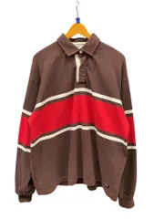 BARBARIAN (バーバリアン) 長袖シャツ ハーフボタン カナダ製 2XL ブラウン レッド ホワイト メンズ/025のサムネイル