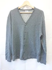 ◇ Θ NOLLEY'S ノーリーズ ウォームプレーティング 長袖 Vネック カーディガン サイズL カーキ グレー系 メンズ E  【1507160016456】のサムネイル