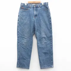 W36/古着 エディーバウアー ジーンズ メンズ コットン 紺 ネイビー デニム 内側フランネル 25oct14 中古 ボトムス ジーパン Gパン ロング 