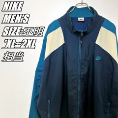 【US古着･90’s~00’s】NIKE　ナイキ　ナイロンジャケット　メンズ　サイズ表記不明　XL~2XL相当　ネイビー×アイボリー×グリーン系