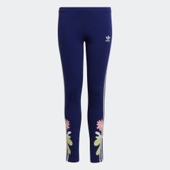 アディダスオリジナルス adidas Originals フラワープリントタイツ レギンス 通学 キッズ ジュニア ボーイズ ガールズ KIDS FLOWER PRINT TIGHTS HF7469 LEGACY INDIGO × WHITE
