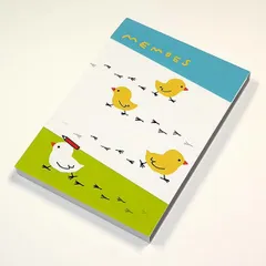 複写できるメモ帳　ひよこ　メモズ　横罫線　メモ帳
