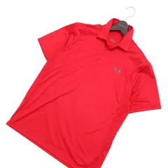UNDER ARMOUR アンダーアーマー 春夏 ロゴ★ ストレッチ 半袖 ポロシャツ Sz.XL メンズ 赤 ゴルフ 大きいサイズ