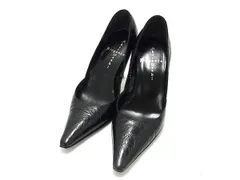 ■美品■ Akira Osaki Elegance アキラオーサキ エレガンス クロコダイル型押しレザー パンプス 表記サイズ 22 1/2 ブラック系 DF5897