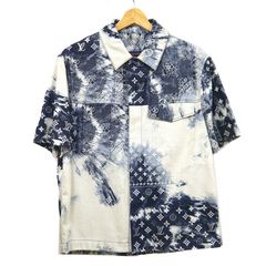 ルイヴィトン モノグラムバンダナ デニム 半袖シャツ サイズS ショートスリーブ