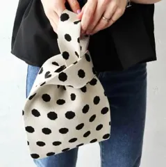 ニットバッグ ニット 手提バッグ 軽量バッグ ミ二カバン お出かけ鞄 折り畳み 持ち運び エコバッグ　ハンドバッグ　ミニ　黒かばん　柔らかい　軽い　サブバッグ 丈夫 オシャレ かわいい 便利