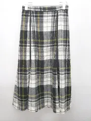 ◇ Dessin デッサン 秋冬 チェック ロング フレア スカート サイズ1 ブラック ホワイト レディース P  【1407260008538】