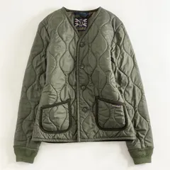 37A12 《美品》 LAVENHAM ラベンハム キルティングジャケット 36 カーキ 英国製 ライナー アウター 羽織 上着 カーディガンのサムネイル