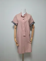 SJSJ 麻混 リネンブレンド ワンピース ミディ丈