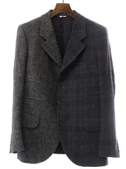 COMME des GARCONS HOMME DEUX コムデギャルソンオムドゥ 22AW ツイード切替テーラードジャケット グレー サイズ：Sのサムネイル