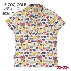 LE COQ GOLF ルコックゴルフ 半袖ポロシャツ 総柄 ホワイト系 M [240001932570]#
