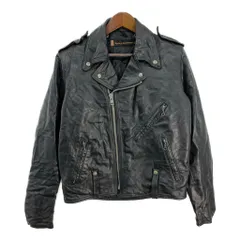 70年代 USA製 HARLEY DAVIDSON ハーレーダビッドソン ダブルライダースジャケット ヴィンテージ ブラック (メンズ 42) 中古 古着 S8080