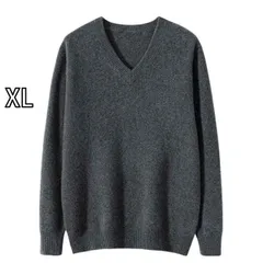 [XL]秋冬 コーデ レディース ファッション オシャレ 服 カワイイ  シンプル 大人カワイイ 大きいサイズ  Vネック セーター メンズ プルオーバー ビジネス カジュアル ニット シャツ