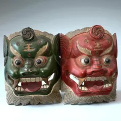 木彫 魔除け 鬼面？ 不動明王面？ 値下げ 2025年最新】鬼面