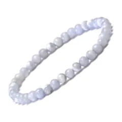 ブルーレースアゲート ブレスレット 4mm パワーストーン ブレスレット メンズ レディース 天然石 数珠 アクセサリー
